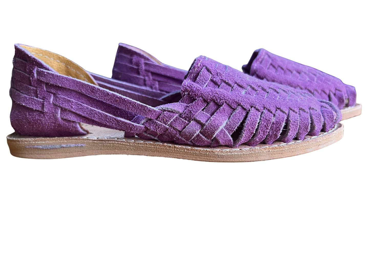 – Lilac Algodón – Suede Leather Mexican Sandals