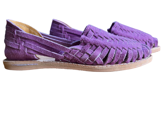 – Lilac Algodón – Suede Leather Mexican Sandals