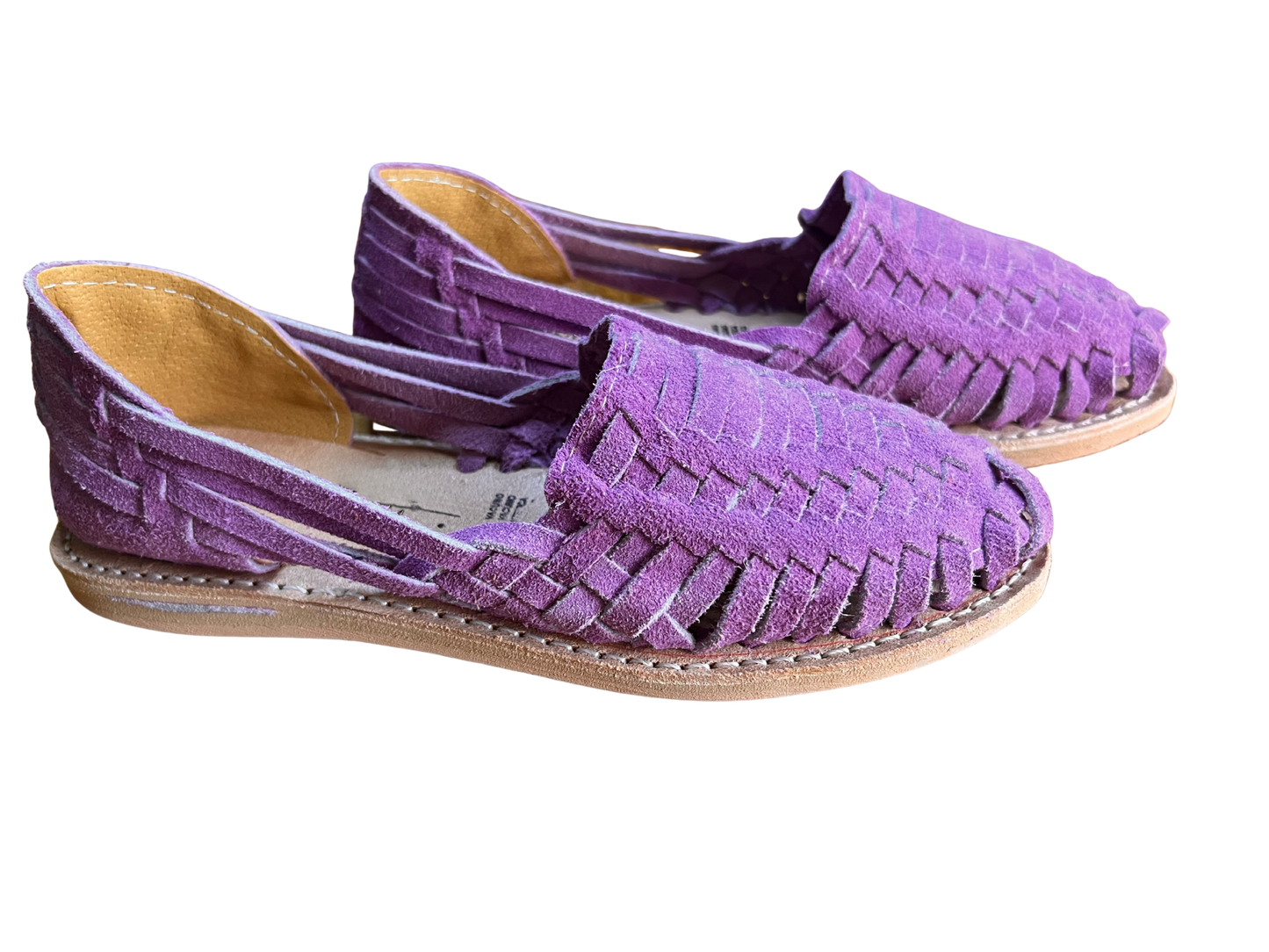 – Lilac Algodón – Suede Leather Mexican Sandals