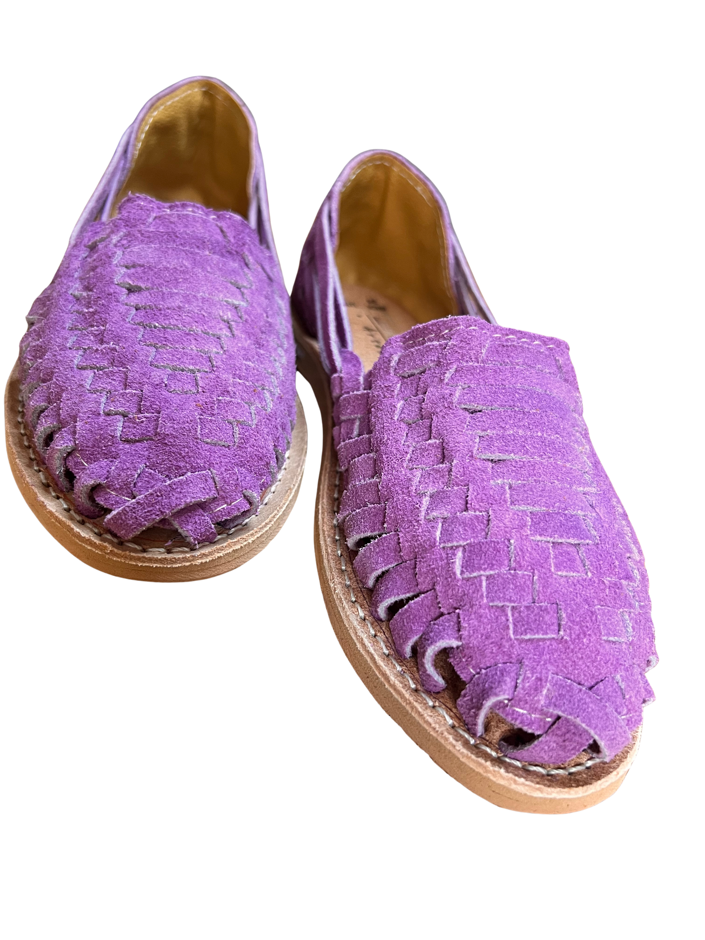 – Lilac Algodón – Suede Leather Mexican Sandals
